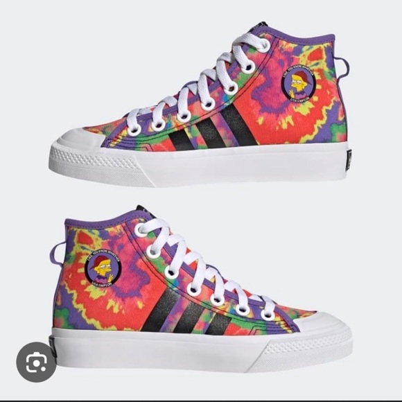 Fire 🔥 adidas Multicolor Tie-Dye High-Top Sneakers